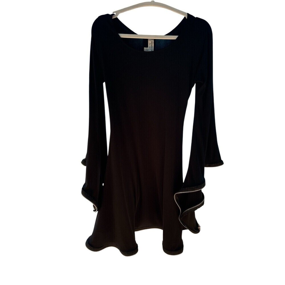Sohung Design AvantGarde ITY Black Sculptural Zipper Fun Original Crazy Dress XS - Picture 2 of 6